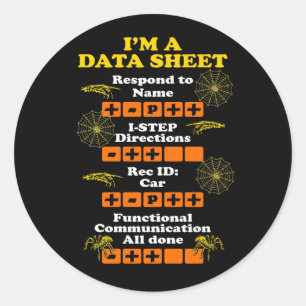 Ich bin ein Datenblatt ABA-Analyse Runder Aufkleber