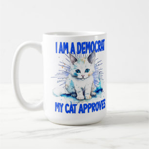 Ich bin ein Demokrat - Meine Katze stimmt zu Kaffeetasse