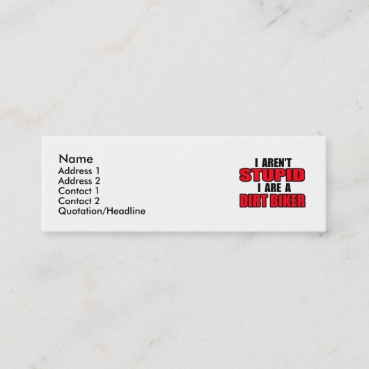 Ich bin ein Dirt-Biker - Visitenkarte (Vorderseite)