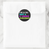 Ich bin ein DJ und kein Jukebox Round Sticker | Ib (Tasche)