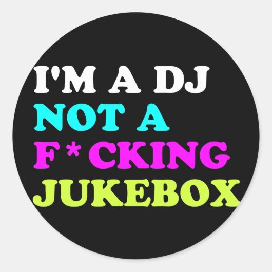 Ich bin ein DJ und kein Jukebox Round Sticker | Ib (Vorderseite)