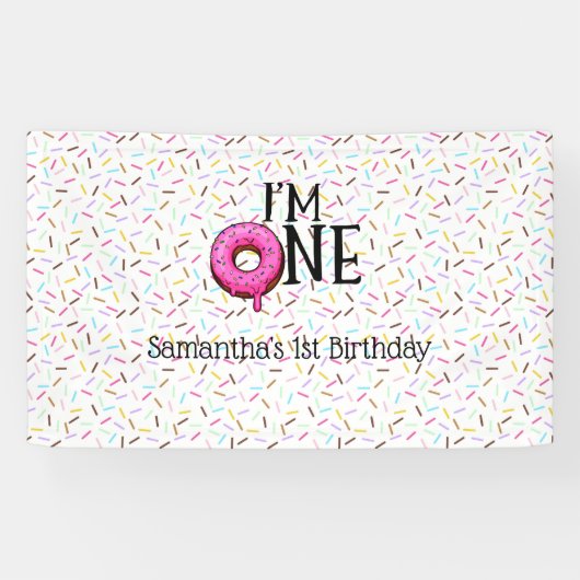 Ich bin ein Donut-1. Geburtstag Banner (Horizontal)