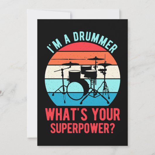 Ich bin ein Drummer, was deine Supermacht ist Einladung (Vorderseite)