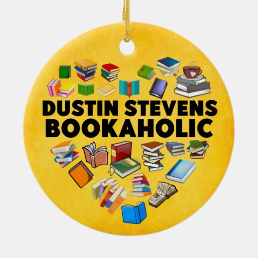 Ich bin ein Dustin Stevens Bookaholic Keramik Ornament (Hinten)