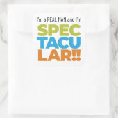 Ich bin ein echter Mann und ich bin SPEKTAKULÄR! Quadratischer Aufkleber (Tasche)