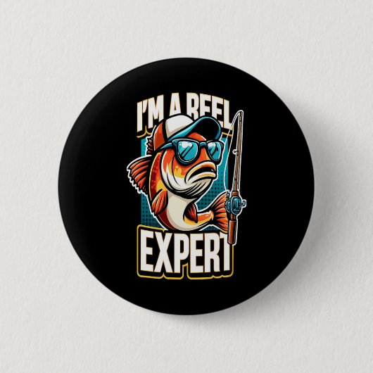 Ich bin ein eel-sachkundiges Angeldesign Button (Vorderseite)