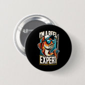 Ich bin ein eel-sachkundiges Angeldesign Button (Vorne & Hinten)