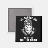 Ich bin ein einfacher alter Mann, ich bin mürrisch Magnet (Vorderseite/Rückseite)