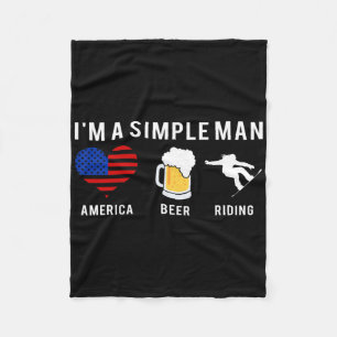 Ich bin ein einfacher Mann Amerika Biere Snowboard Fleecedecke