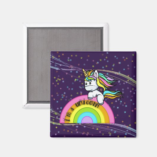 Ich bin ein Einhorn - Magnet (Vorderseite/Rückseite)