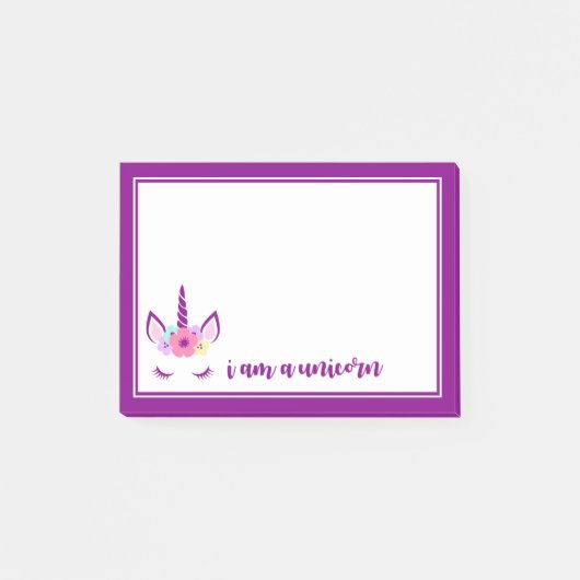 Ich bin ein Einhorn Post-it Klebezettel (Vorderseite)