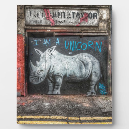 Ich bin ein Einhorn, Shoreditch Graffiti (London) Fotoplatte (Vorderseite)