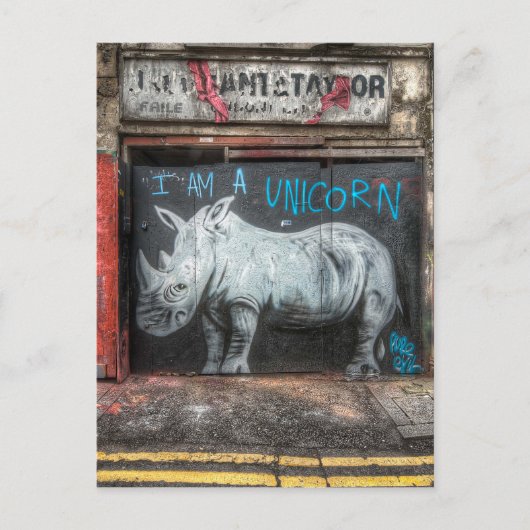 Ich bin ein Einhorn, Shoreditch Graffiti (London) Postkarte (Vorderseite)