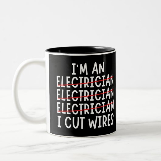Ich bin ein Elektriker, den ich mit zwei Tonen Kaf Zweifarbige Tasse (Links)