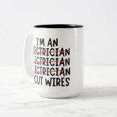 Ich bin ein Elektriker, den ich mit zwei Tonen Kaf Zweifarbige Tasse (Vorderseite Links)