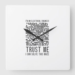 ICH BIN EIN ELEKTRISCHER ANTRIEB QUADRATISCHE WANDUHR