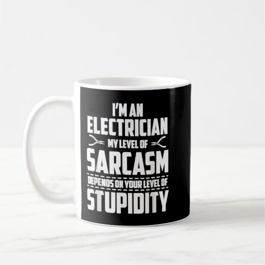 Ich bin ein Elektror mein Sarcasmhirt-Niveau Kaffeetasse (Links)