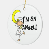 Ich bin ein Engel-T - Shirt und -Geschenke Keramik Ornament (Links)