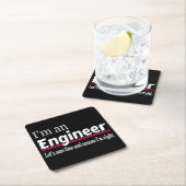 Ich bin ein ENGINEER Funny Novelty Rechteckiger Pappuntersetzer (Vor Ort)