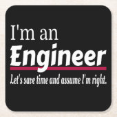 Ich bin ein ENGINEER Funny Novelty Rechteckiger Pappuntersetzer (Vorderseite)