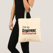 Ich bin ein ENGINEER Funny Novelty Tragetasche (Vorderseite (Produkt))