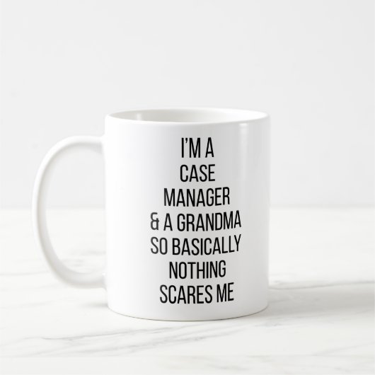 Ich bin ein Fallmanager und eine Oma, so im Grunde Kaffeetasse (Links)