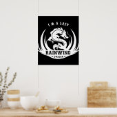 Ich bin ein fauler Regenflügel mit dem weißen Logo Poster (Küche)