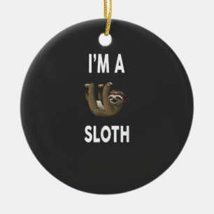 Ich bin ein Faultier T-Shirt Lustiges Faultier T-S Keramik Ornament