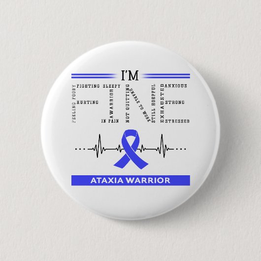 Ich bin ein feiner Ataxia-Krieger Button (Vorderseite)