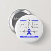 Ich bin ein feiner Ataxia-Krieger Button (Vorne & Hinten)