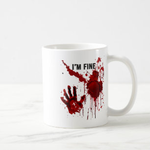Ich bin ein feiner blutiger Spritzer, der an Blut  Kaffeetasse