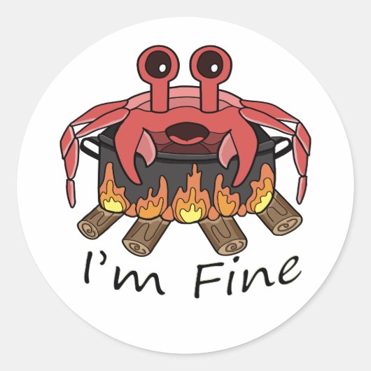 Ich bin ein feiner Boiling Crab Runder Aufkleber (Vorderseite)