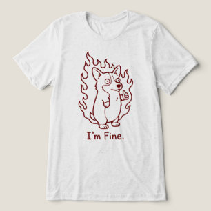 Ich bin ein feiner Hund in Flammen Lustiges Corgi Tri-Blend Shirt