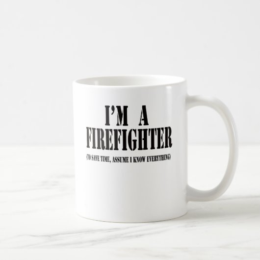 Ich bin ein Feuerwehrmannschwarzes Kaffeetasse (Rechts)