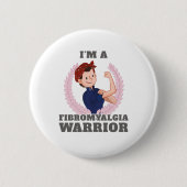 Ich bin ein Fibromyalgie-Krieger-FM-Geschenk Button (Vorderseite)