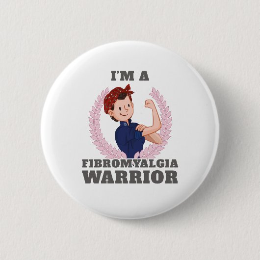 Ich bin ein Fibromyalgie-Krieger-FM-Geschenk Button (Vorderseite)