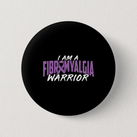 Ich bin ein Fibromyalgie-Krieger. Lila Fibromyalgi Button (Vorderseite)