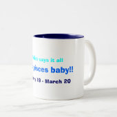 Ich bin ein Fisch-Baby!! Zweifarbige Tasse (VorderseiteRechts)