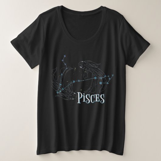 Ich bin ein Fisch-Mädchen. Trendy Pisces Zodiac Si Große Größe T-Shirt (Design vorne)