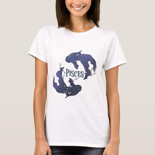 Ich bin ein Fisch-Mädchen. Trendy Pisces Zodiac Si T-Shirt (Vorderseite)