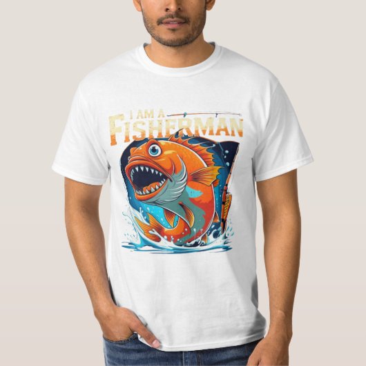 Ich bin ein Fischer - kühne und lustige Big Fish D T-Shirt (Vorderseite)