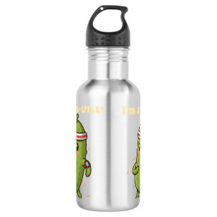 Ich bin ein Fit-Dill! Lustiges Fitness-Gurken-Wort Edelstahlflasche