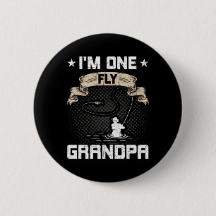 Ich bin ein Fliegenopa Fly Fishing Opa Button