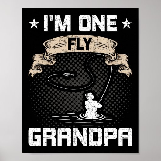 Ich bin ein Fliegenopa Fly Fishing Opa Poster (Vorne)