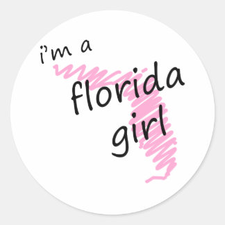 Ich bin ein Florida-Mädchen Runder Aufkleber
