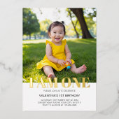 Ich bin ein Foto Modernes, einfaches Minimalistisc Folieneinladung (Vorderseite)