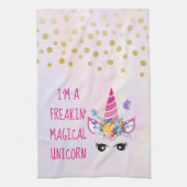 Ich bin ein Freakin' Magical Unicorn Funny Geschirrtuch (Vertikal)
