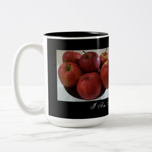 Ich bin ein fruchtiger Lover - Äpfel Cup Zweifarbige Tasse (Links)