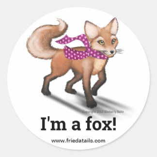 "Ich bin ein Fuchs!"-Aufkleber Runder Aufkleber