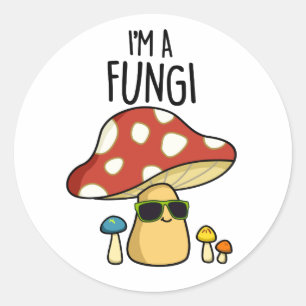 Ich bin ein Fungi-Pilzpuppen Runder Aufkleber